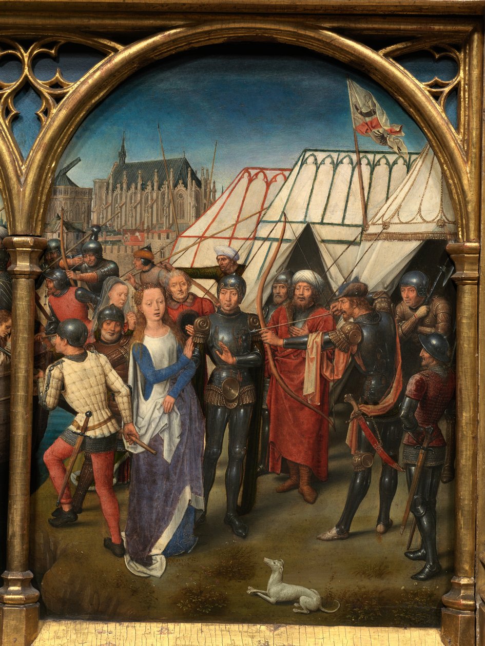 Detalj av Sankt Ursulas relikskrin av Hans Memling