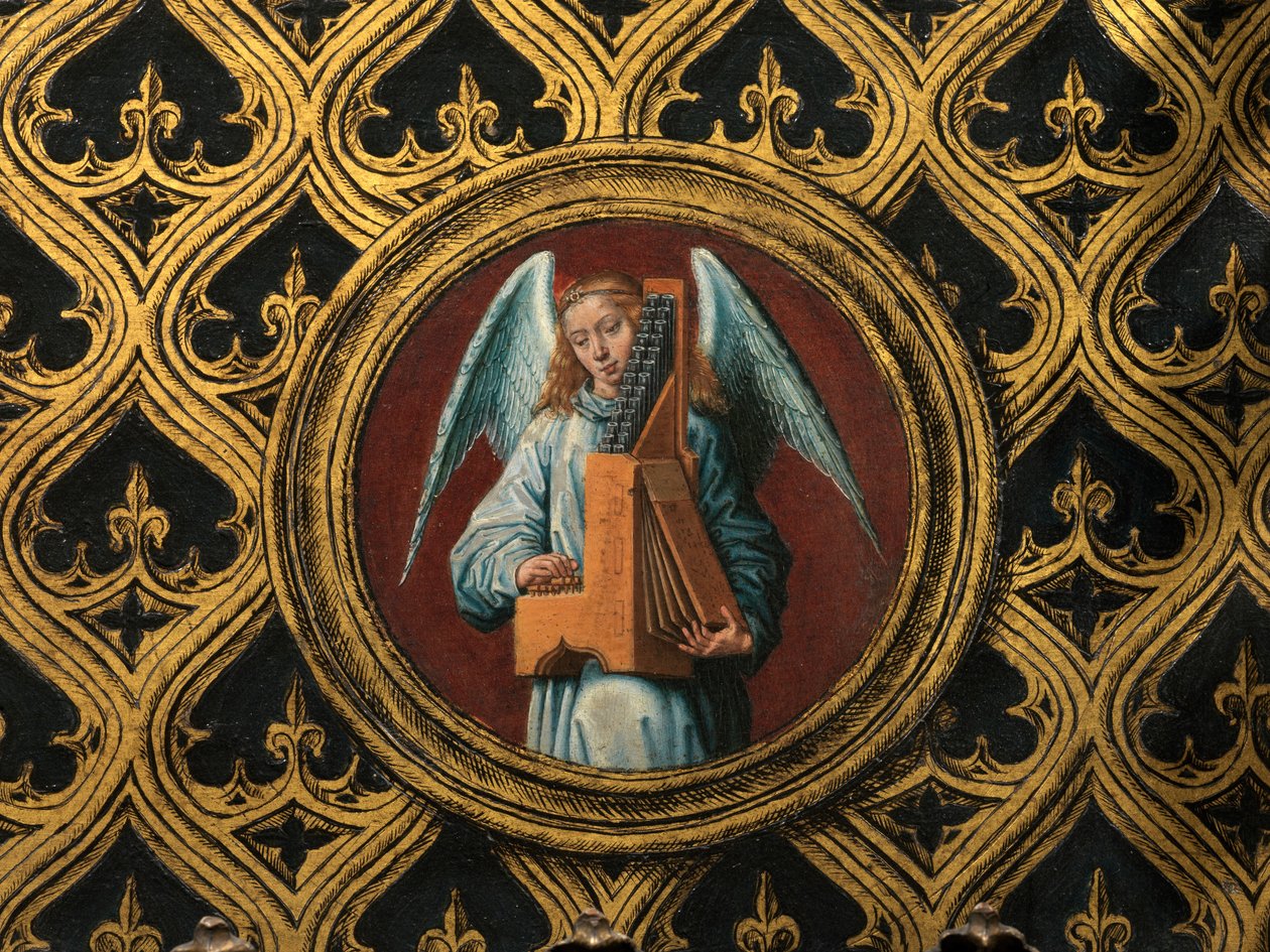 Detalj av relikvieren av Saint Ursula av Hans Memling