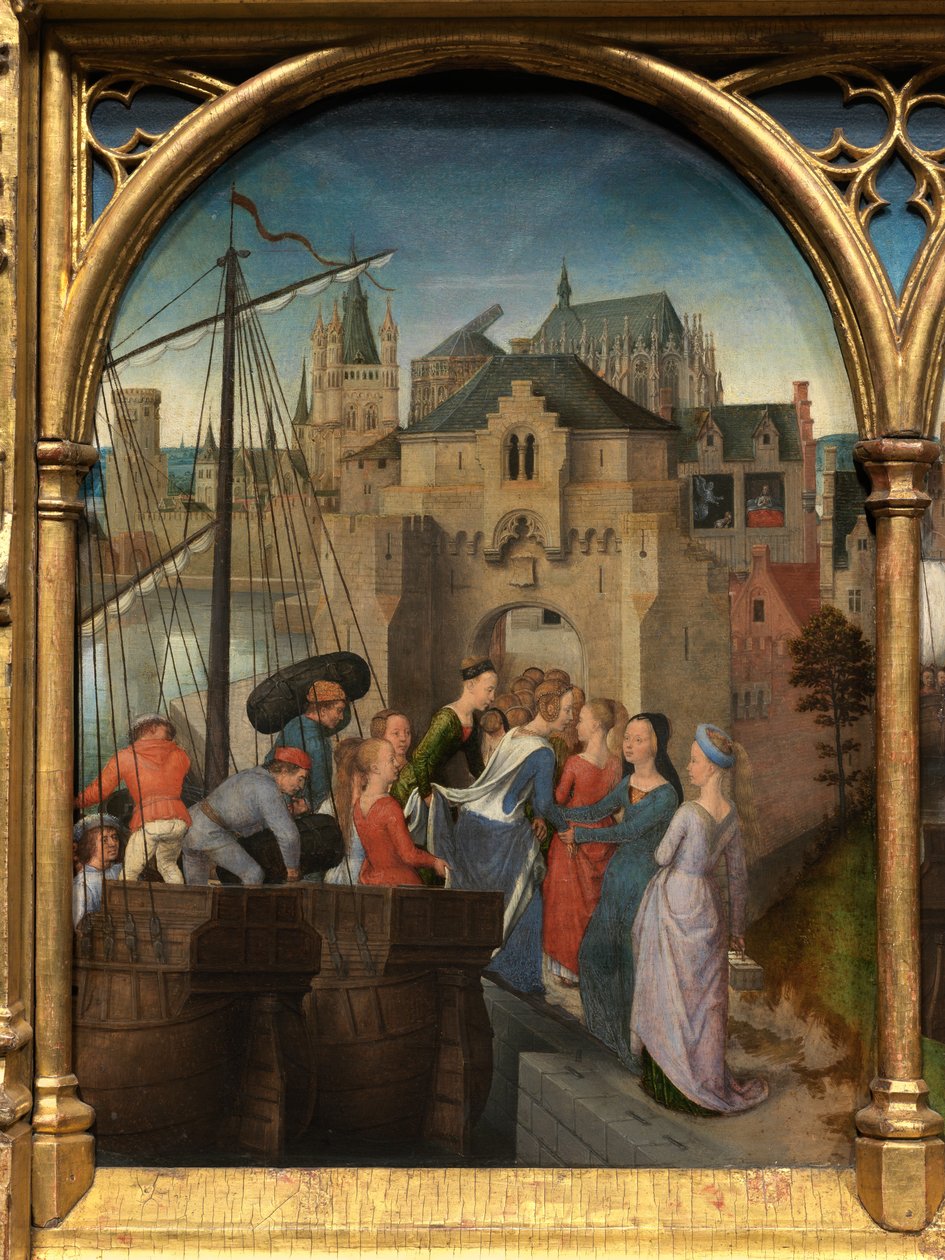 Detalj av Sankt Ursulas relikskrin av Hans Memling