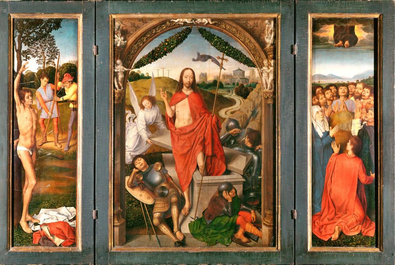 Triptyk av uppståndelsen ... av Hans Memling