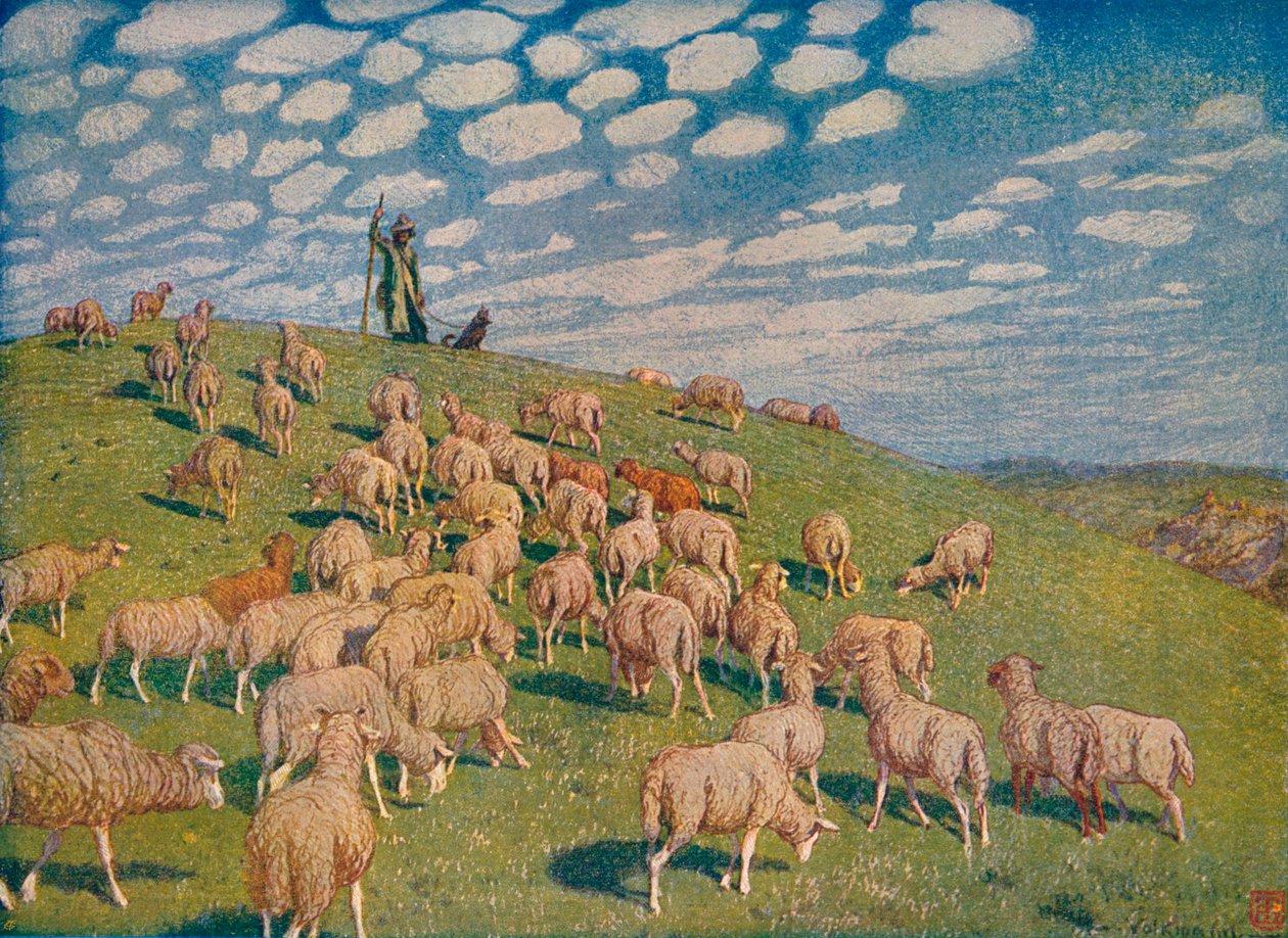 Betesmark om våren, c1900 1903-1904. av Hans Richard von Volkmann