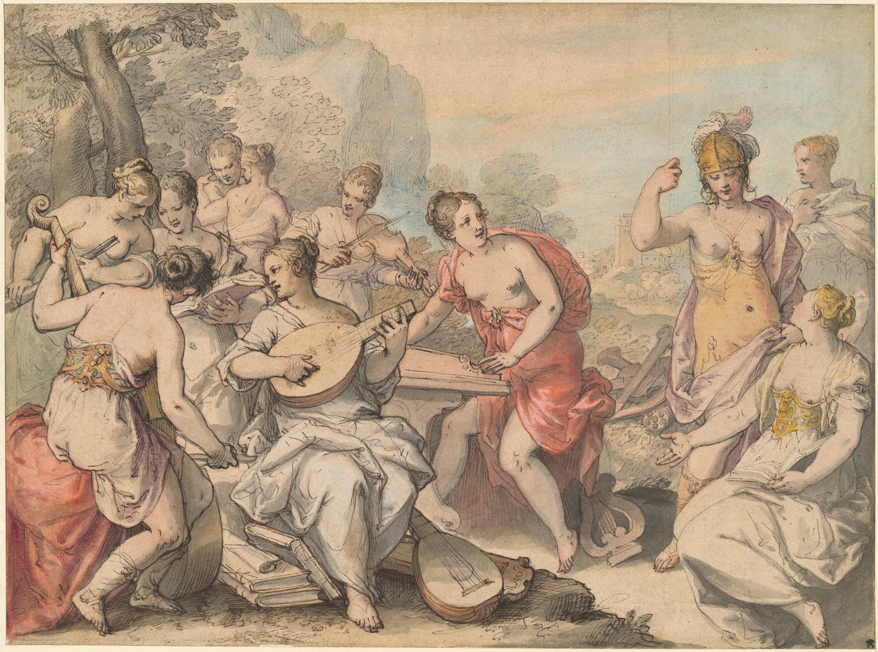 Minerva och muserna av Hans Rottenhammer