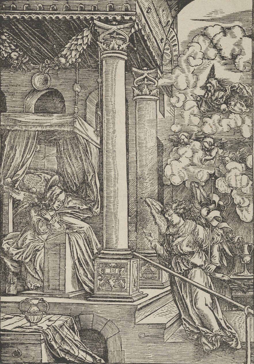 Bebådelsen. av Hans Schäufelein the Elder