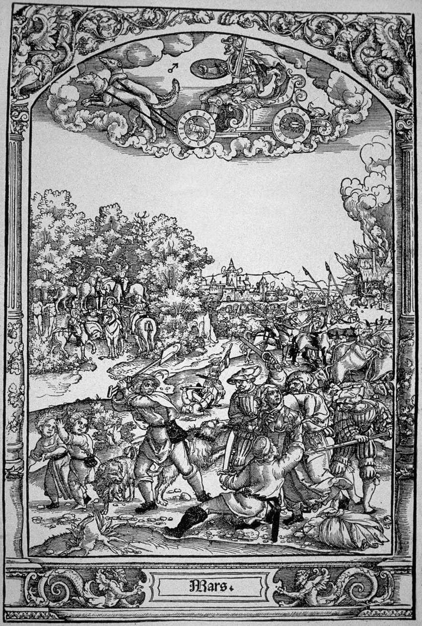 Mars (trägravyr) av Hans Sebald (School of) Beham