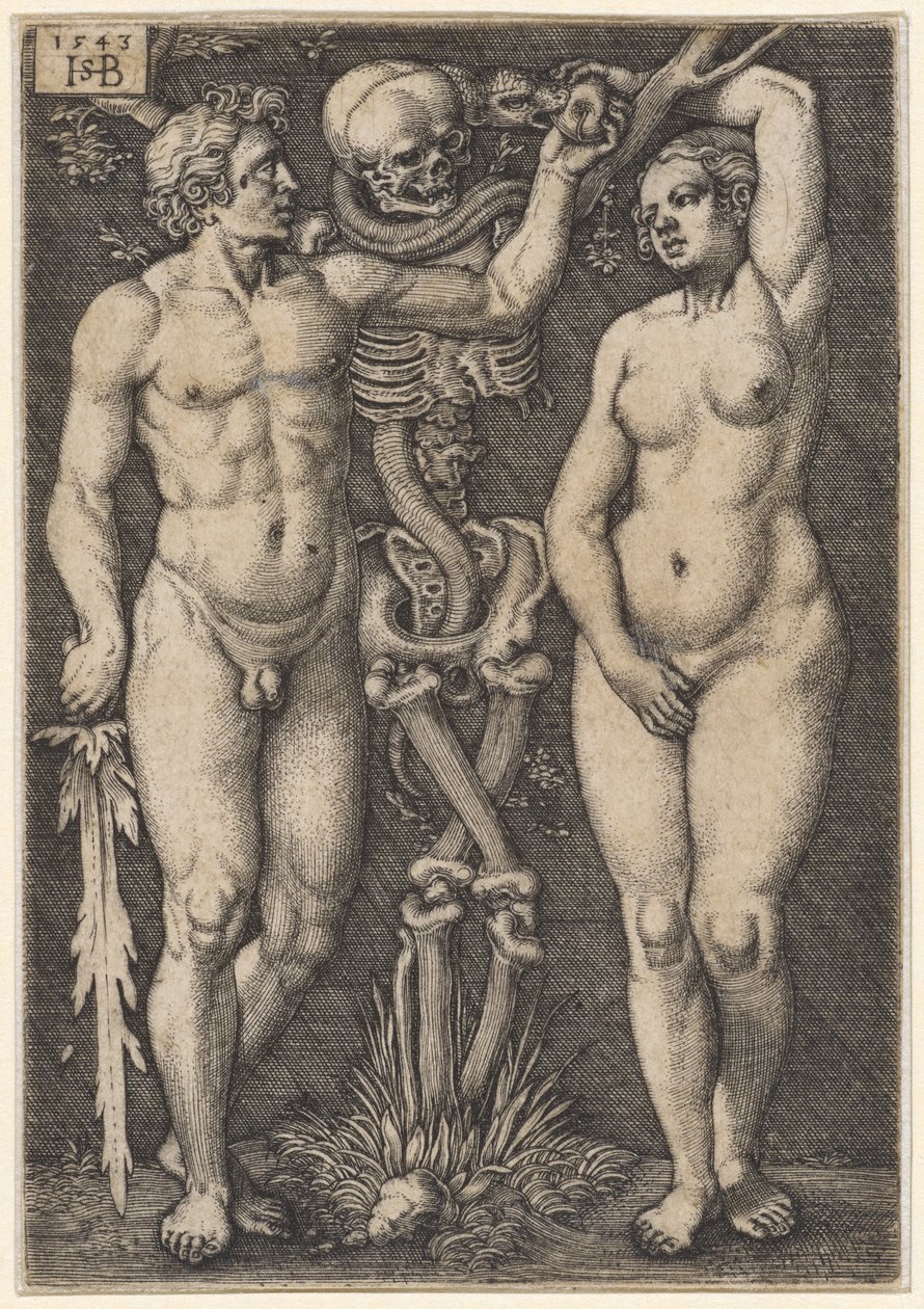 Adam och Eva, 1543 av Hans Sebald Beham