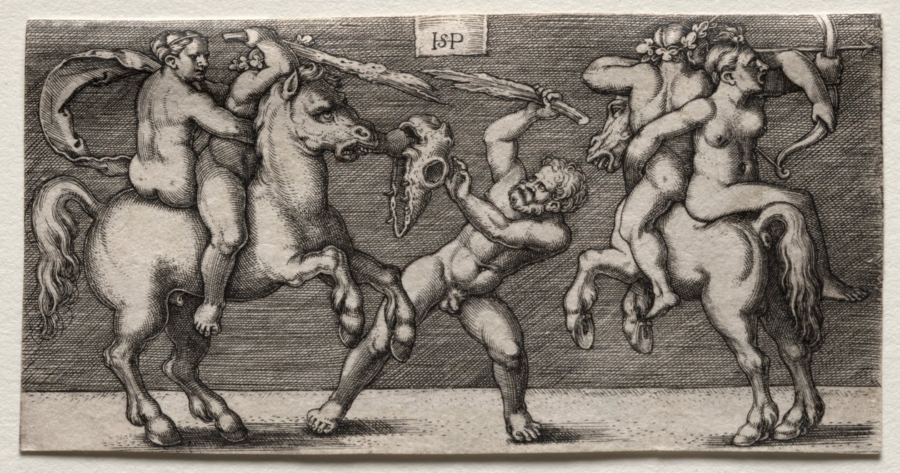 Strid av tre män av Hans Sebald Beham