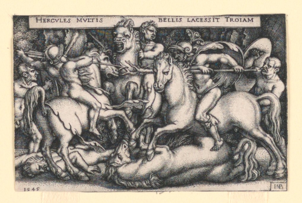 Hercules slåss mot trojanerna av Hans Sebald Beham
