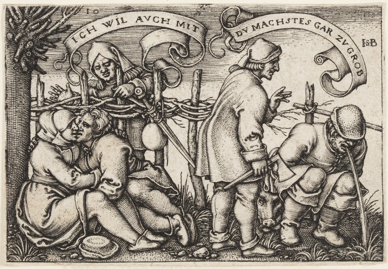 Bönder bakom häcken av Hans Sebald Beham