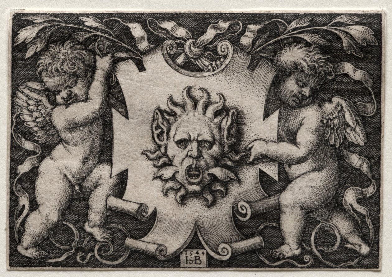 Vinjett med mascaron, 1544. av Hans Sebald Beham