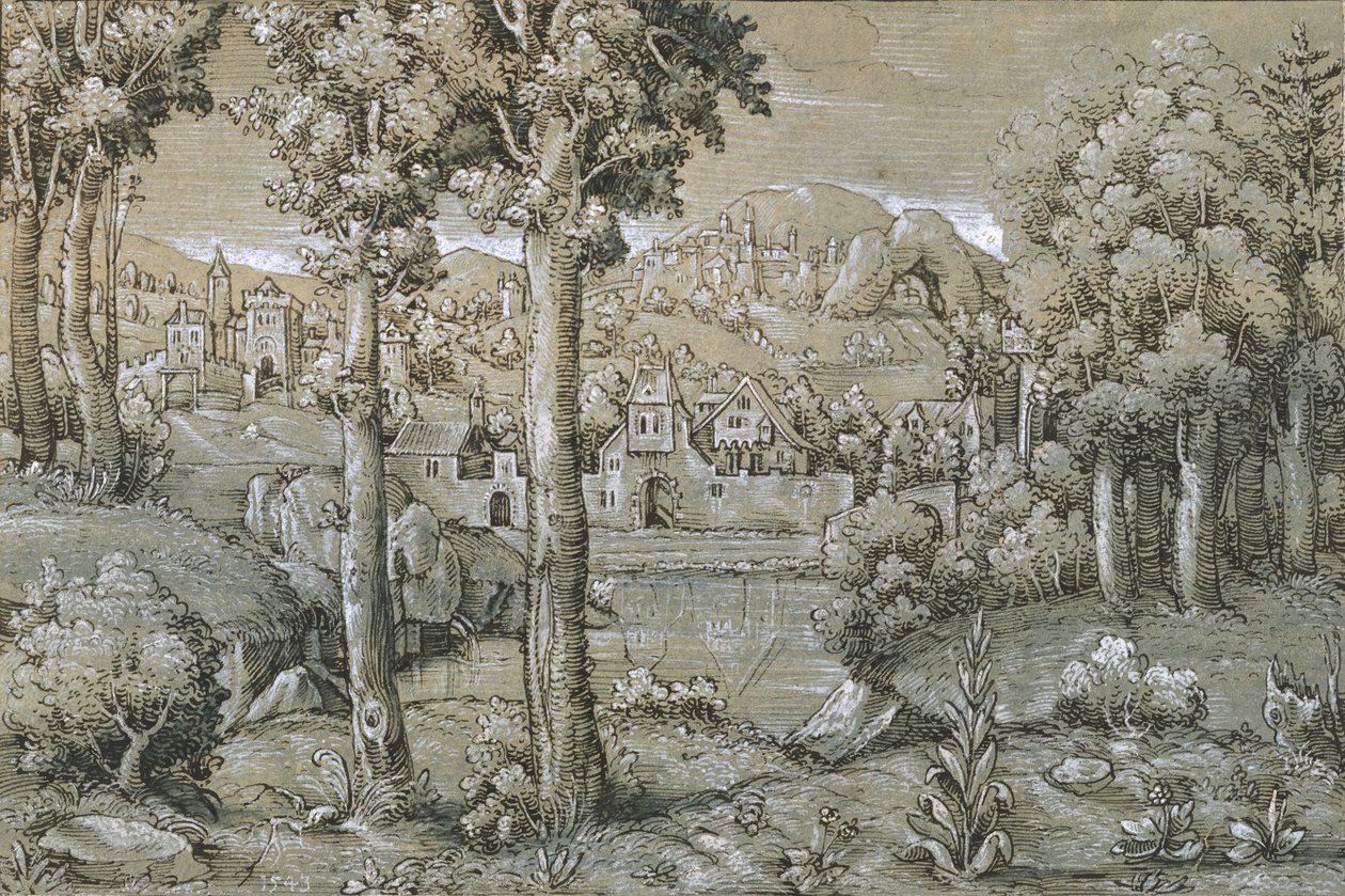 Imaginärt landskap, 1543. av Hans Sebald Lautensack