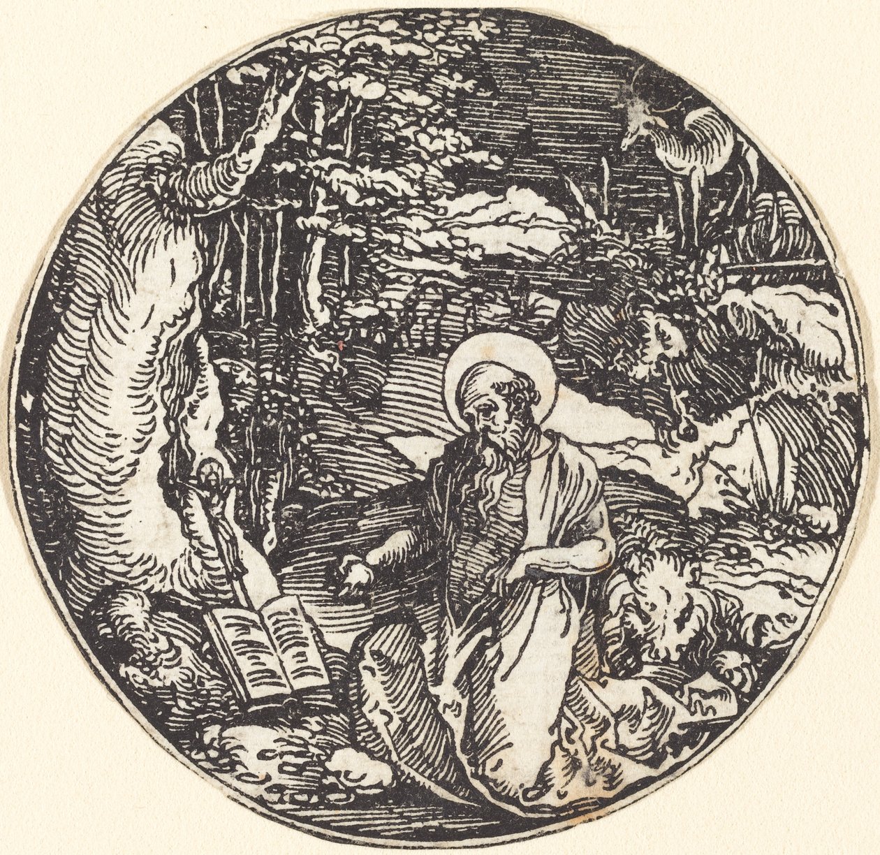 Den helige Hieronymus i botgörelsen av Hans Springinklee