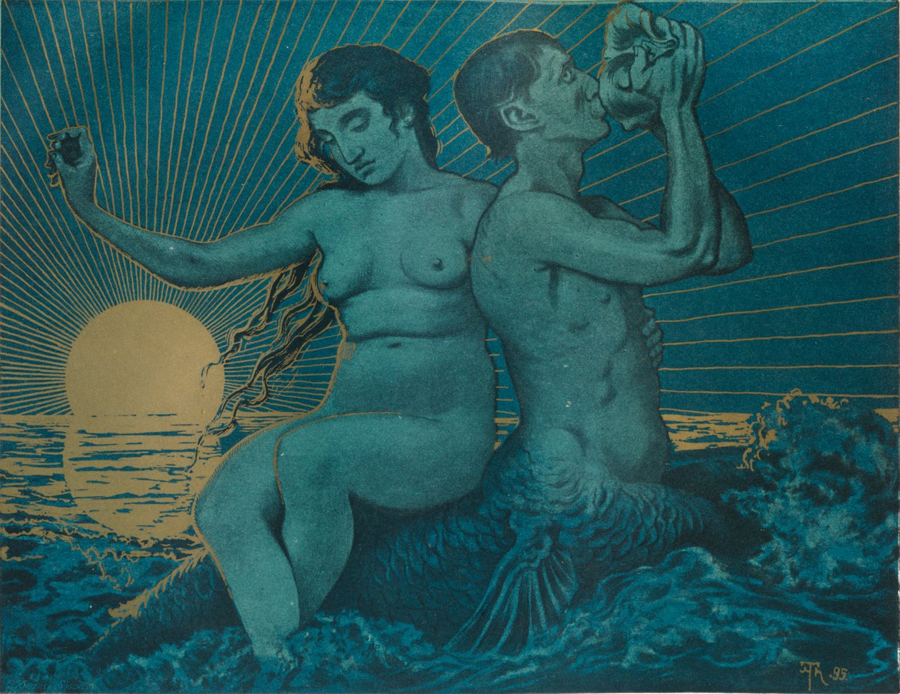 Triton och Nereide, 1895 av Hans Thoma