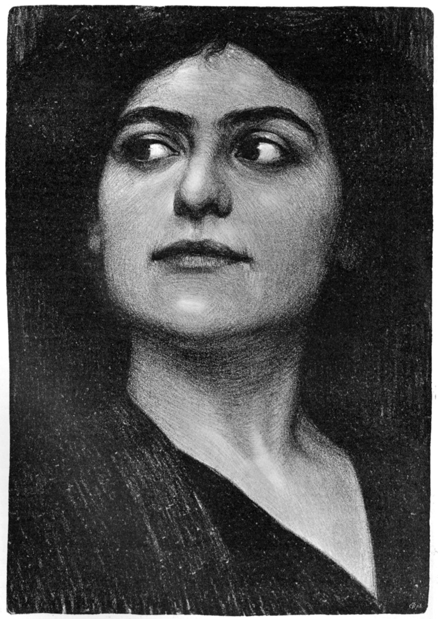 Studie av en kvinnas huvud, 1899. av Hans Unger