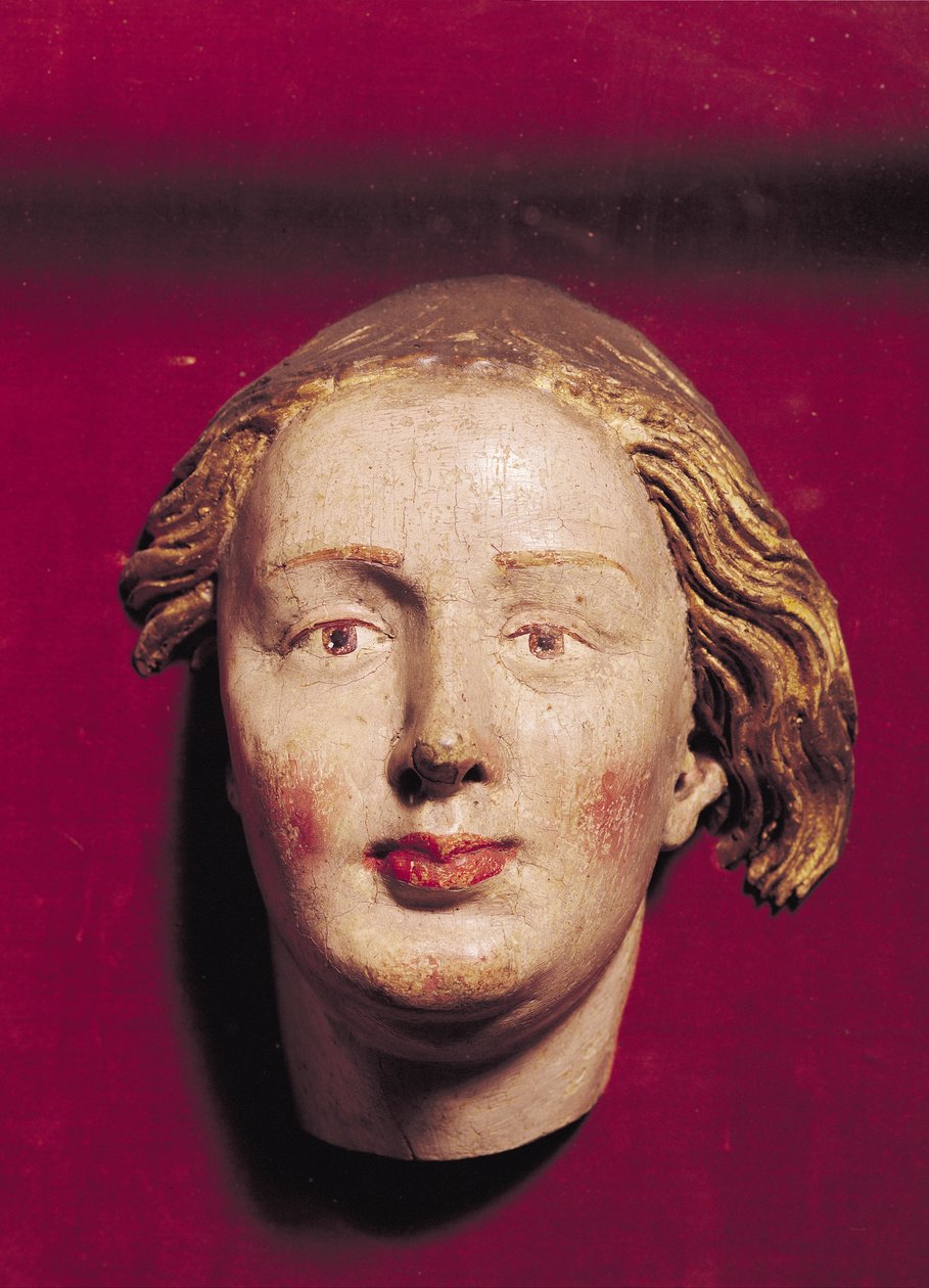 Helgonhuvud, ca 1520 (målat trä) av Hans Weiditz
