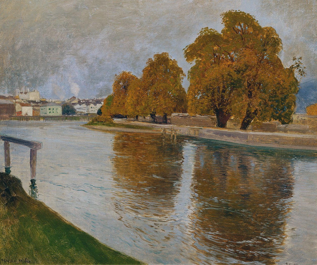 Salzach nära Hallein av Hans Wilt