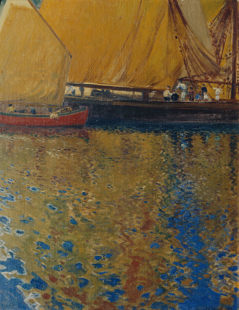 Morgonstämning i hamnen i Lussin av Hans Wilt