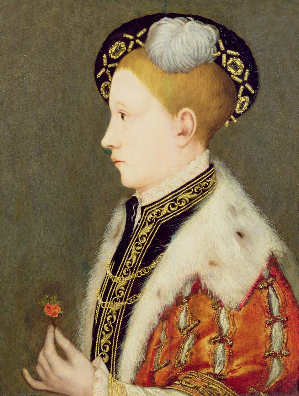 Kung Edward V (1537-53) av Hans school of Holbein