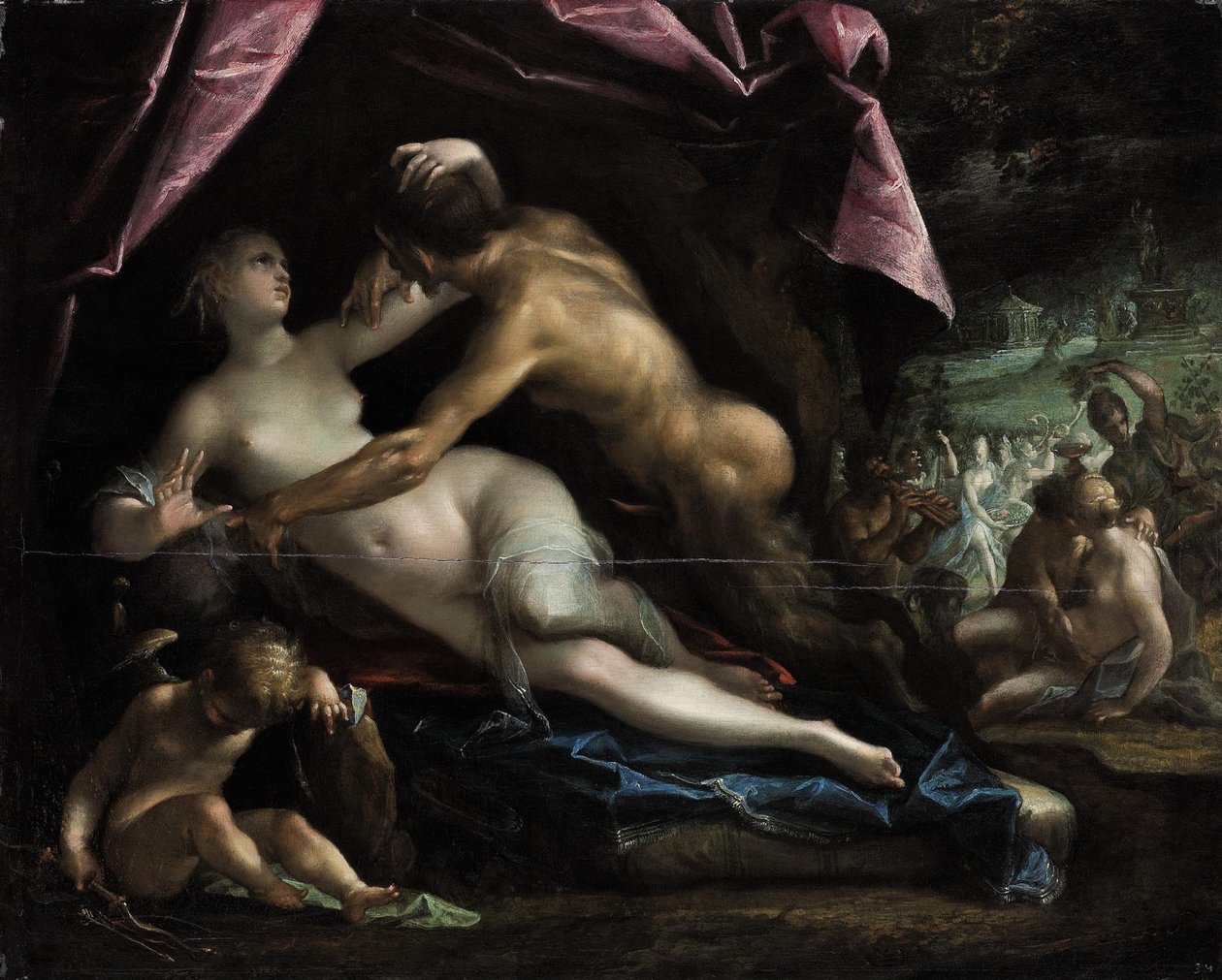 Pan och Selene av Hans von Aachen