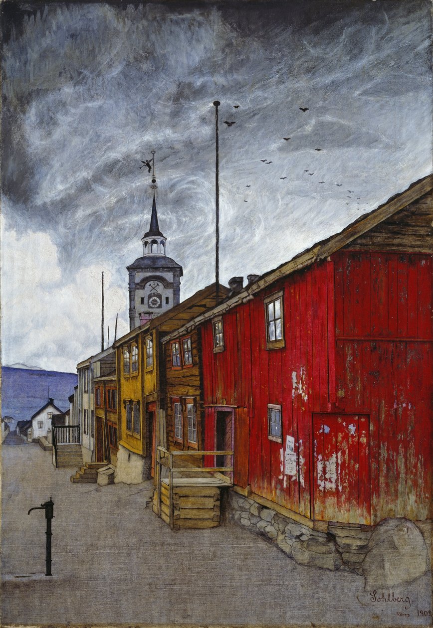 Gata i Røros av Harald Oscar Sohlberg