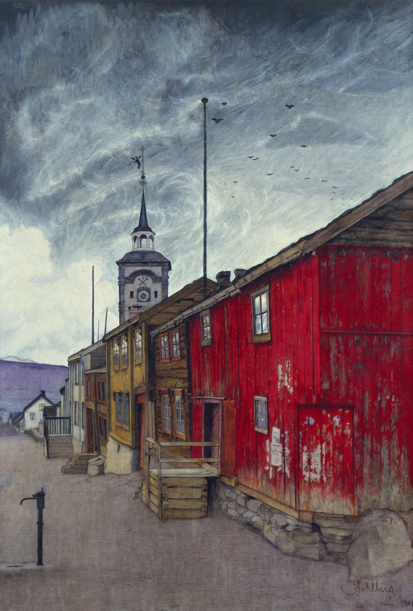 Gata i Røros av Harald Oscar Sohlberg