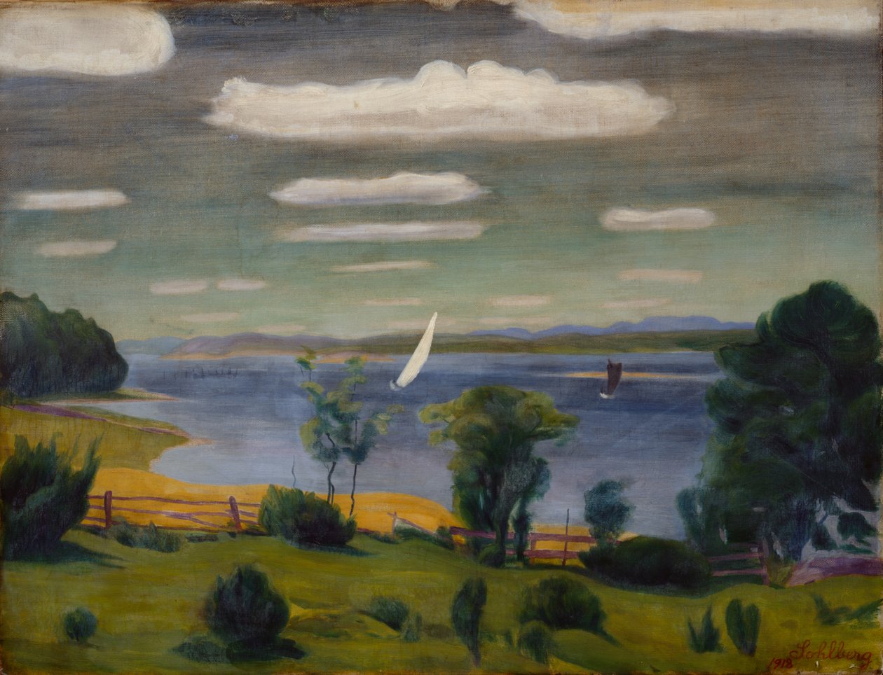 Sommardag vid Viksfjorden, Larvik av Harald Oscar Sohlberg