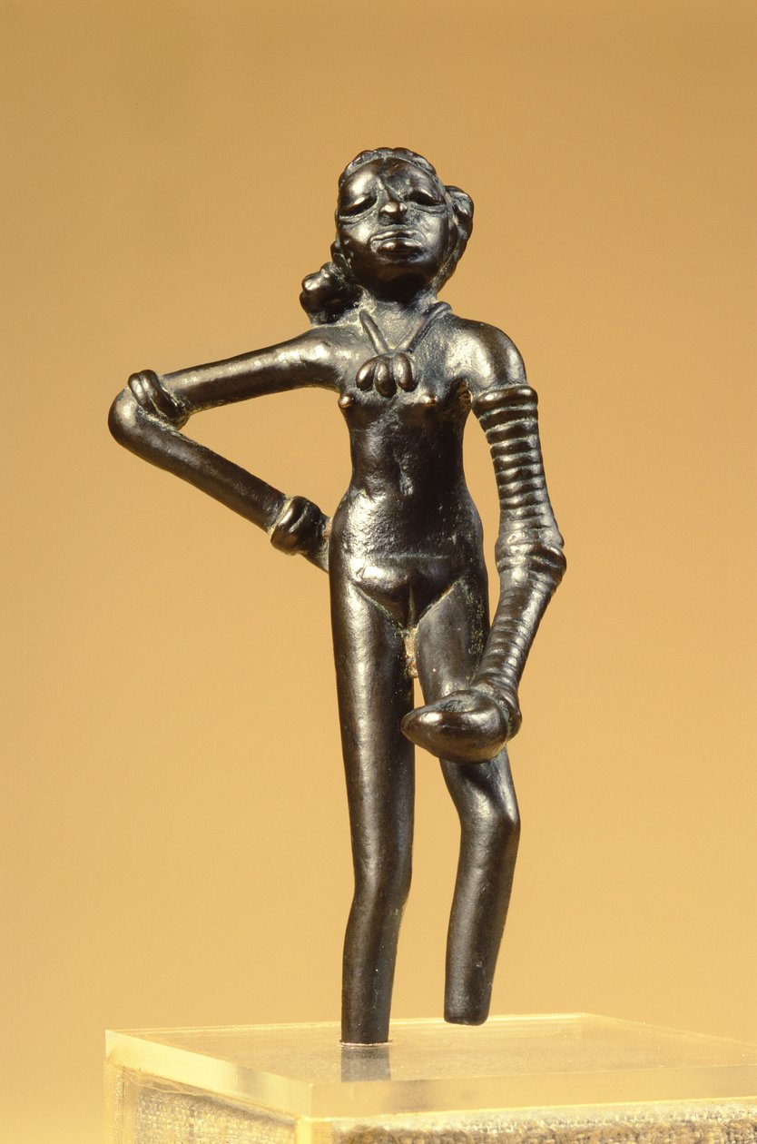 Figur av en ung dansare, från Mohenjo-Daro, Indusdalen, Pakistan, 3000-1500 f.Kr. (brons). av Harappan