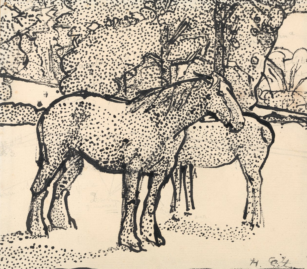 Två hästar av Harold Gilman