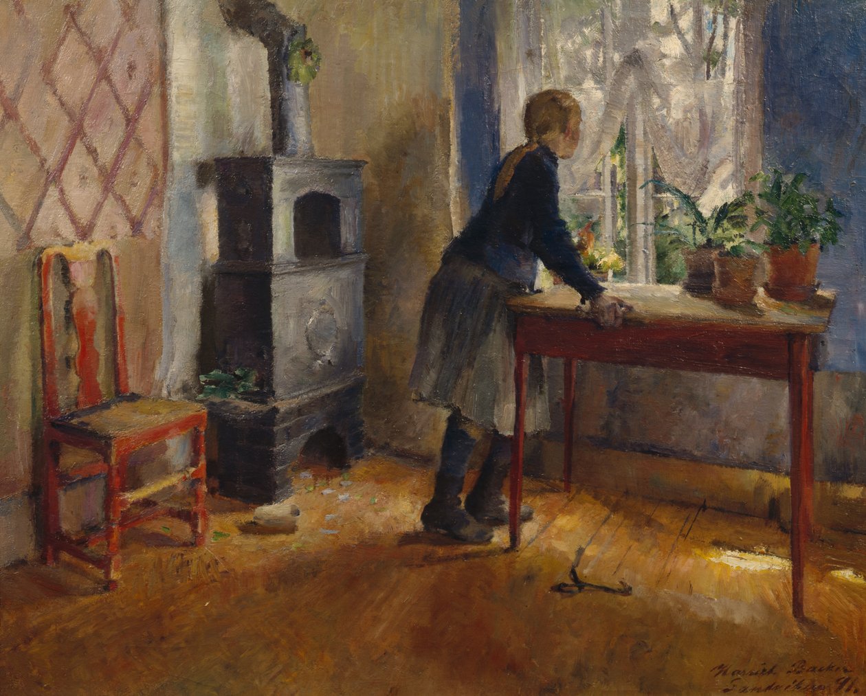 Flicka vid fönstret av Harriet Backer