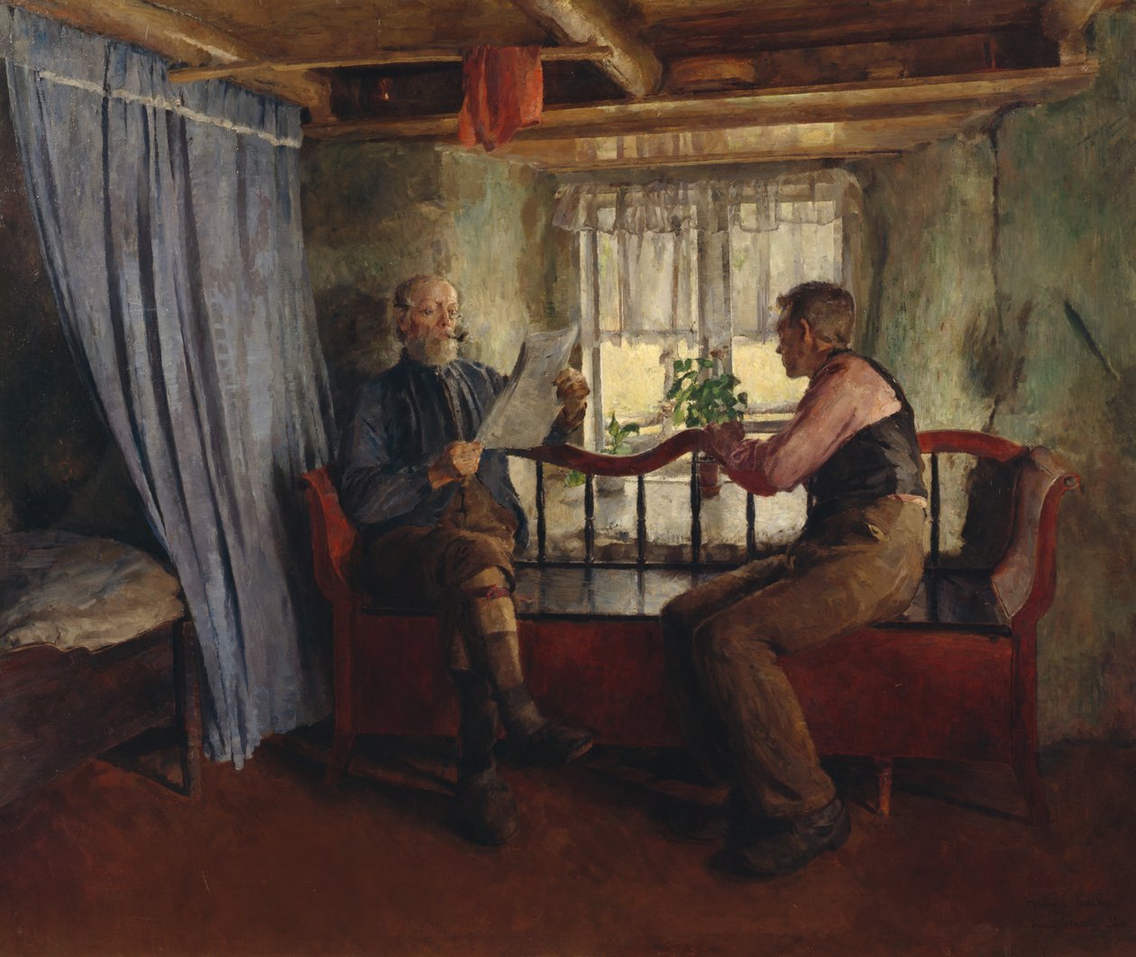 I en bondgård vardagsrum av Harriet Backer