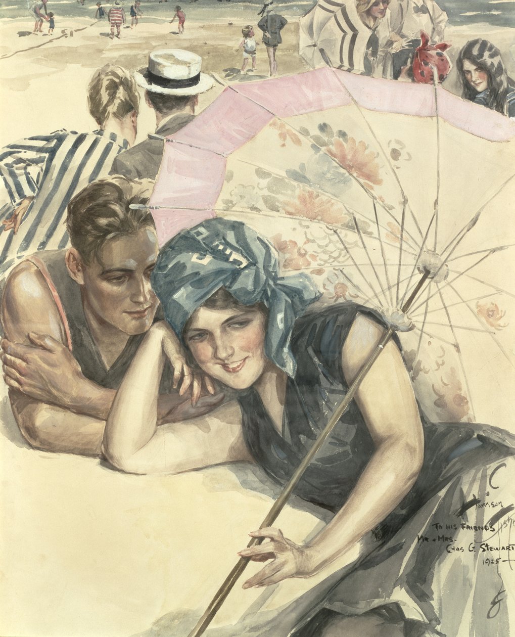 The First Pebble, 1925 (wc på papper) av Harrison Fisher