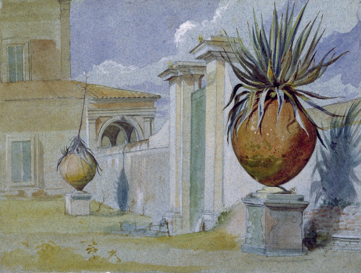 Villa Massimi, Rom (wc och kroppsfärg på papper) av Harry John Johnson