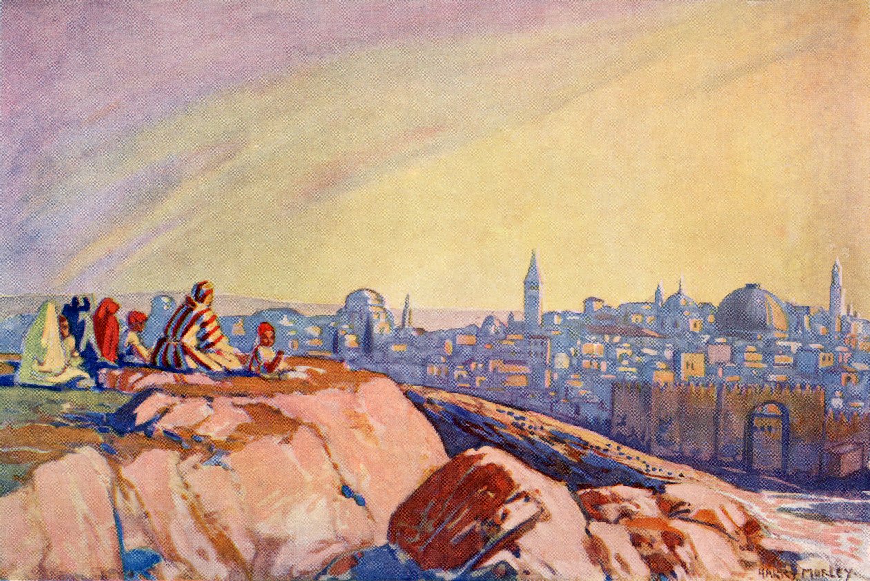 Vy över Jerusalem sett från Golgata, c.1910 av Harry Morley