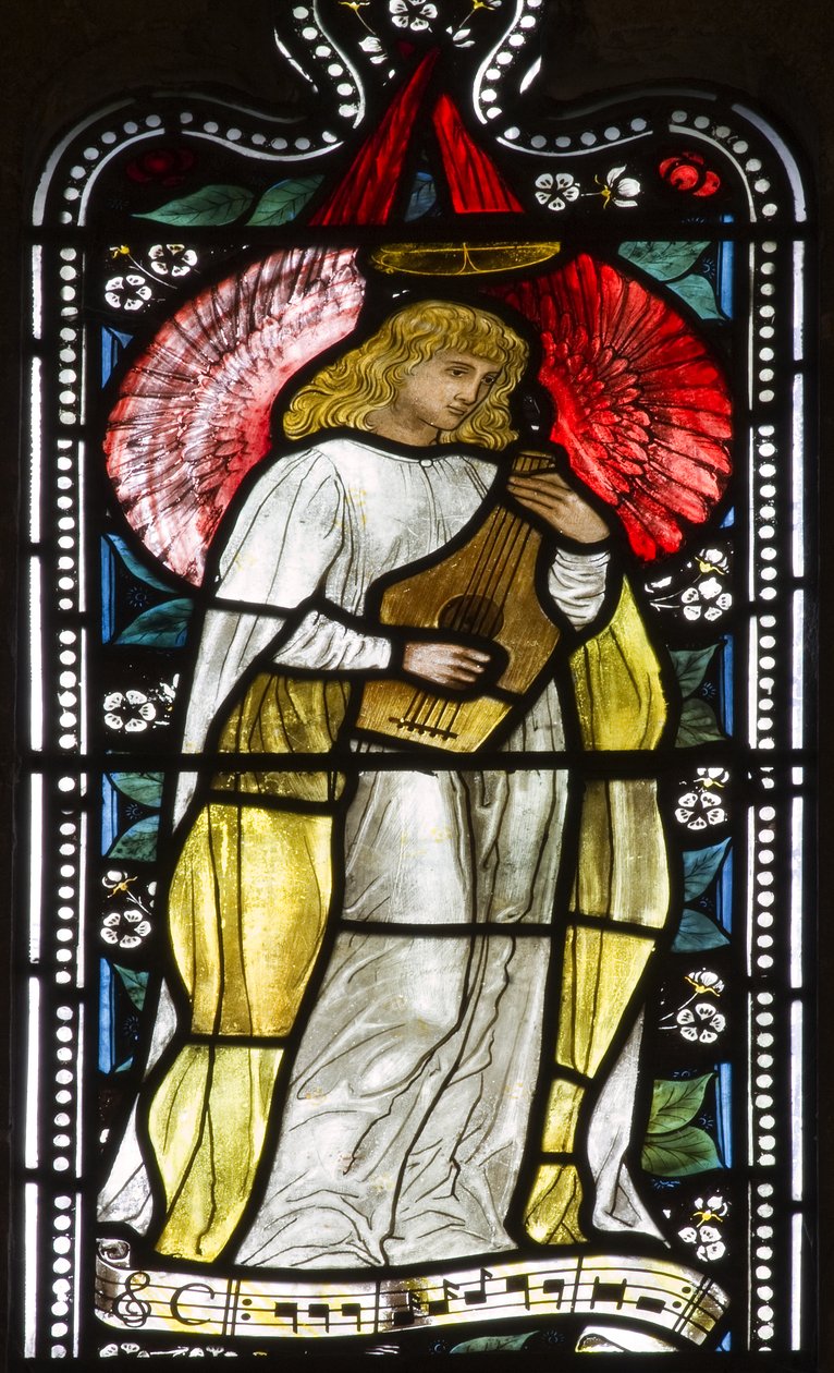 Musical Angel, 1876 (målat glas) av Harry Ellis Wooldridge