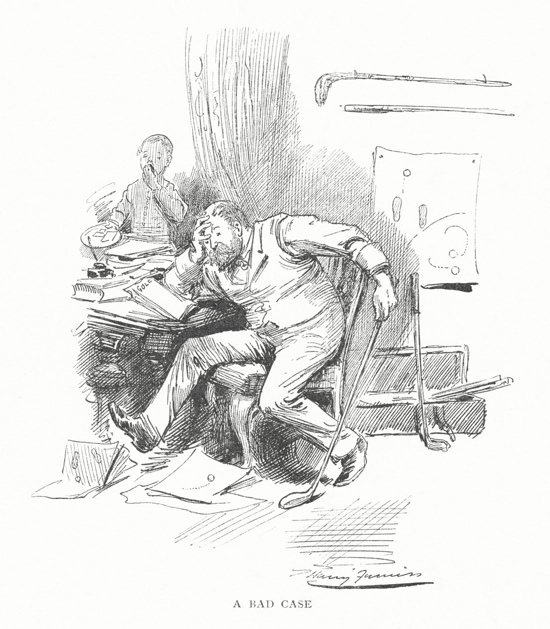 Golf: A bad case (litho) av Harry Furniss