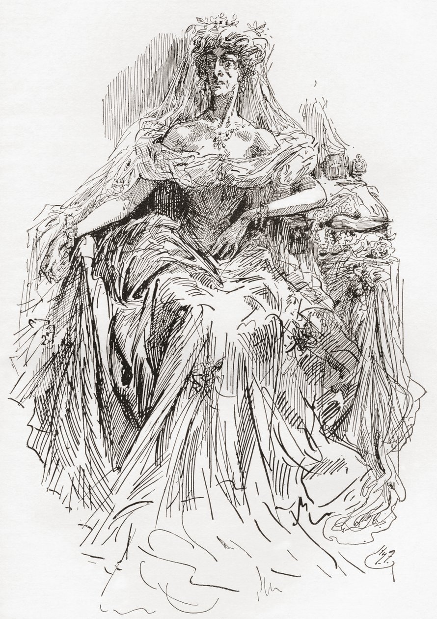 Miss Havisham (gravyr) av Harry Furniss