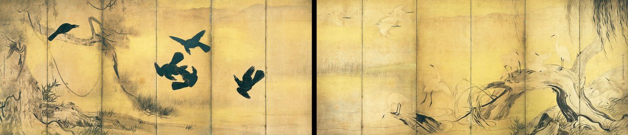Crows and Herons (Important Cultural Property) av Hasegawa Tohaku