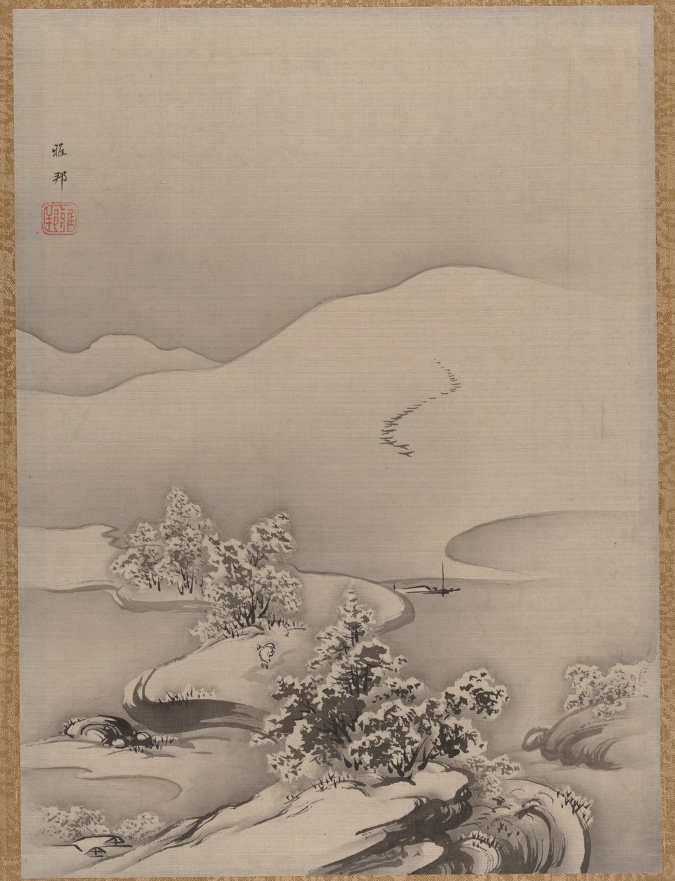 Lake and Causeway, ca. 1885-89. av Hashimoto Gaho