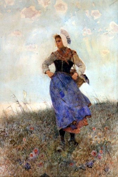 Breton Fishergirl av Hector Caffieri