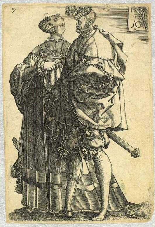 A couple dancing [from the series The great wedding partiers] av Heinrich Aldegrever