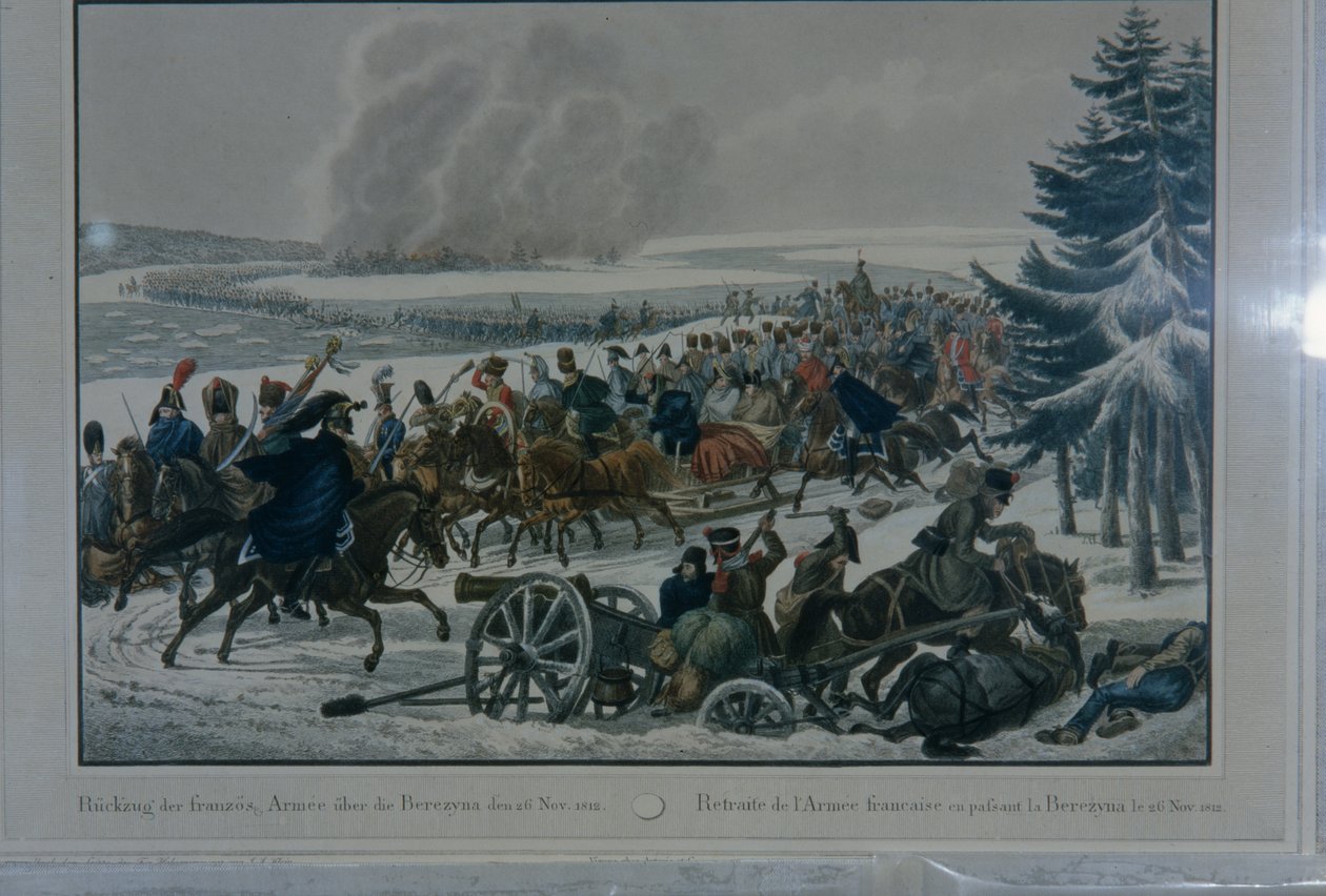 Den franska arméns reträtt från Moskva 1812 (penna, bläck och wc på papper) av August Heinrich Mansfeld