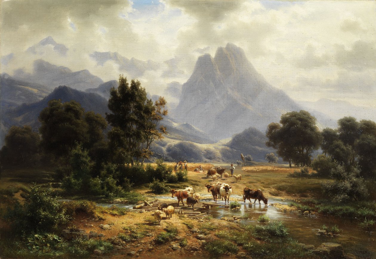Gebirgslandschaft av Heinrich Hofer
