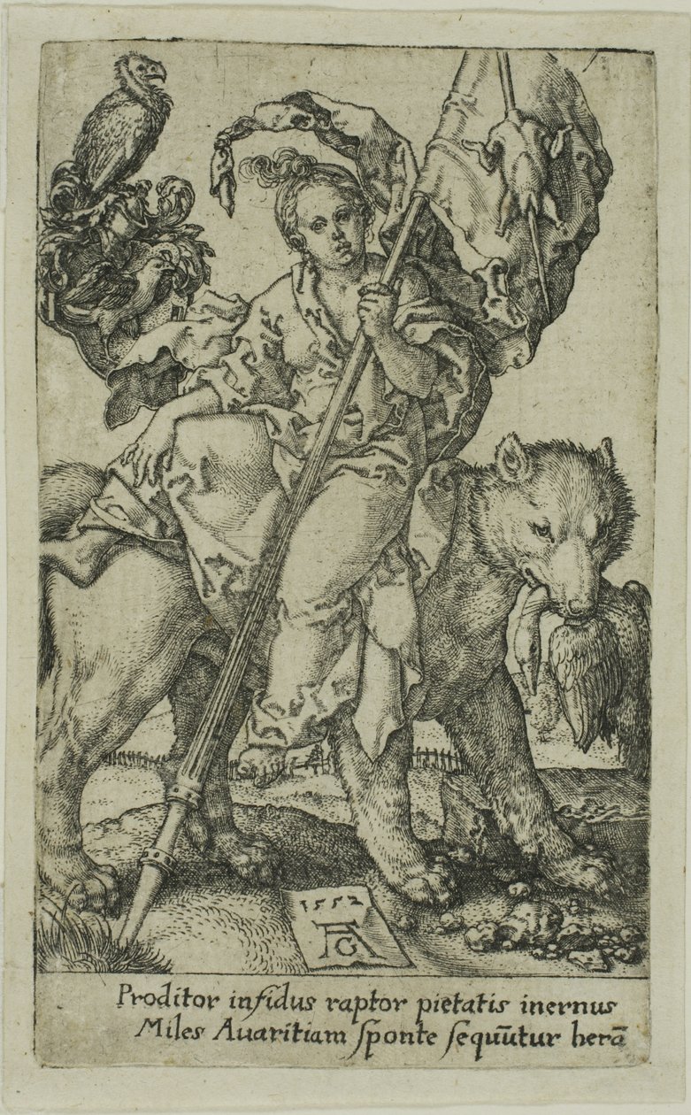 Avarice, från Vices av Heinrich Aldegrever