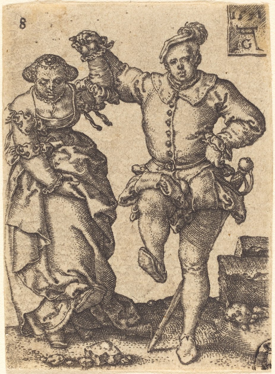 Dansande par, 1551. av Heinrich Aldegrever