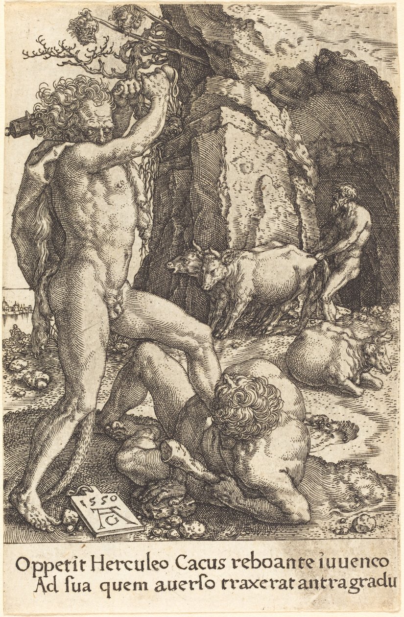 Hercules dödar Cacus av Heinrich Aldegrever