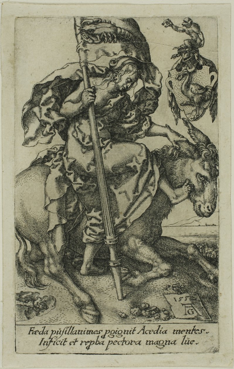 Sysslöshet, från lasterna av Heinrich Aldegrever