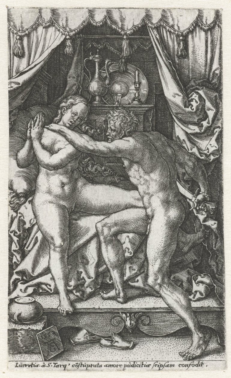 Lucretia och Sextus Tarquinius av Heinrich Aldegrever