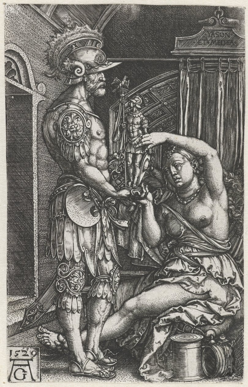 Medea ger en bild till Jason av Heinrich Aldegrever