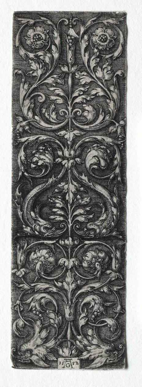 Prydnadsdesign med fiskar, 1552. av Heinrich Aldegrever