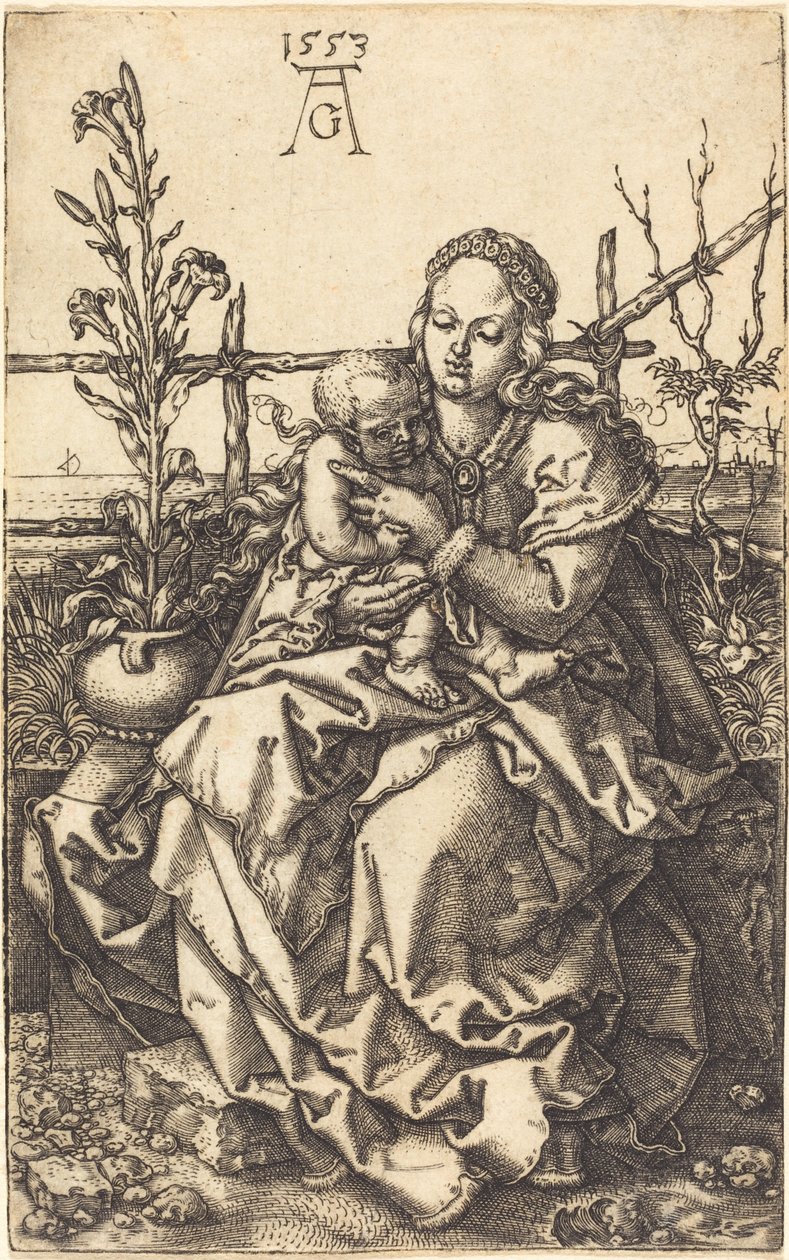 Jungfrun sitter, 1553. av Heinrich Aldegrever