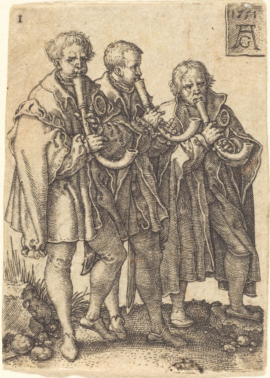 Tre musiker av Heinrich Aldegrever